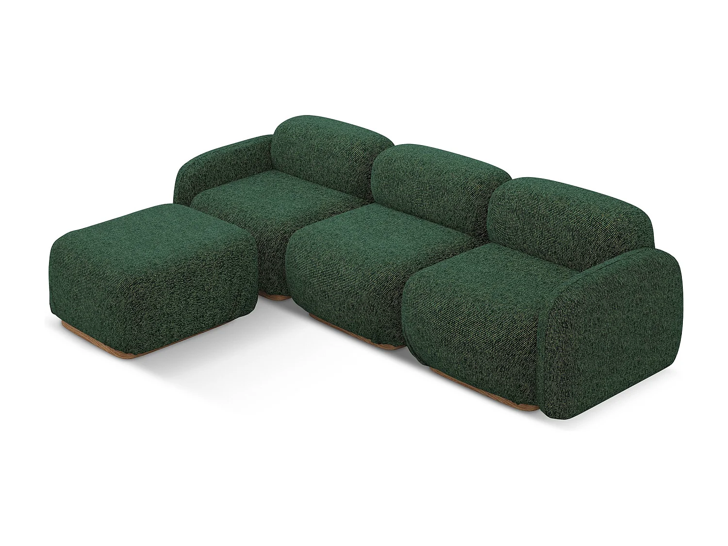 Canapé d'angle réversible en tissu texturé - vert - AILANI