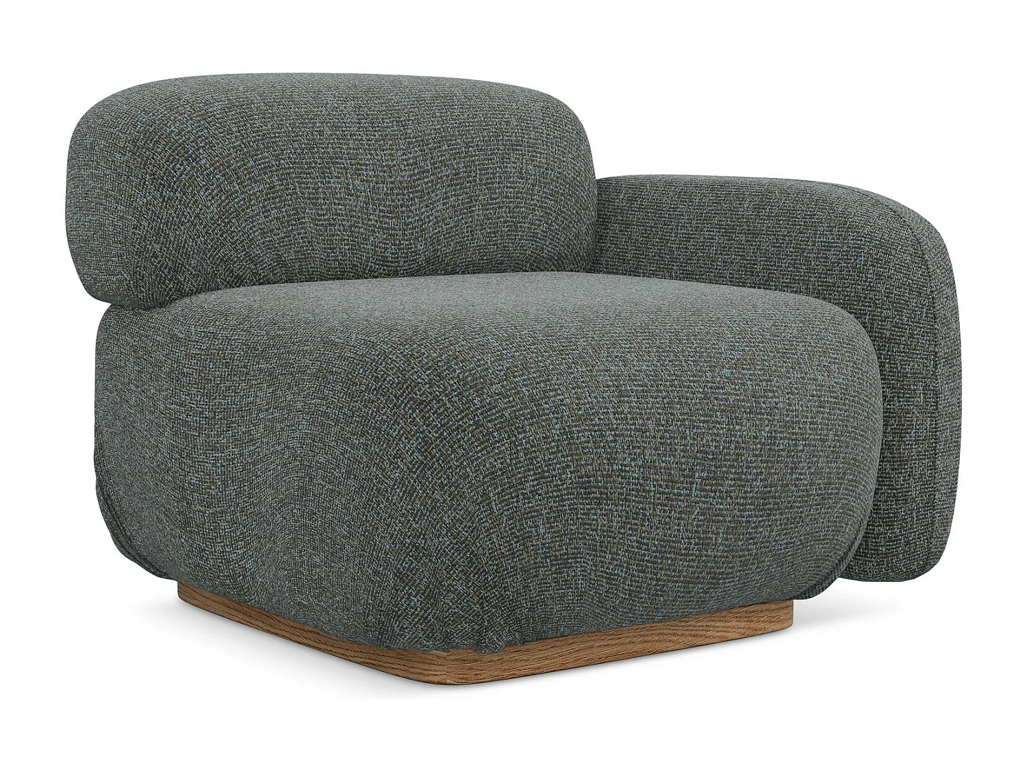 Bankmodule met armleuning rechts van staal textuurstof - AILANI