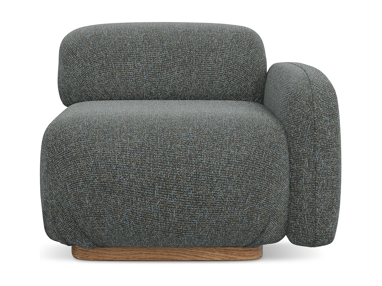 Bankmodule met armleuning rechts van staal textuurstof - AILANI