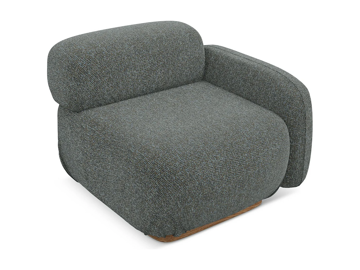 Module avec accoudoirs droit en tissu texturé - acier - AILANI