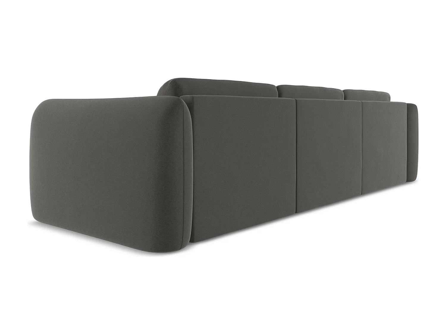 Ecksofa - Ecke Links - Samt - Stahl - HOKU