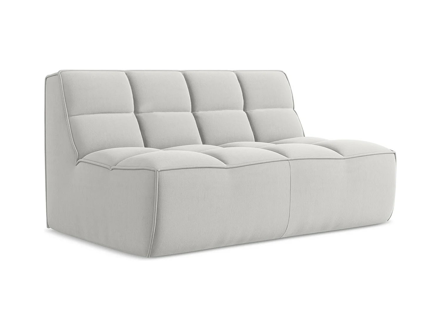 Tweezits modulaire bank van zilver velours - KALAI