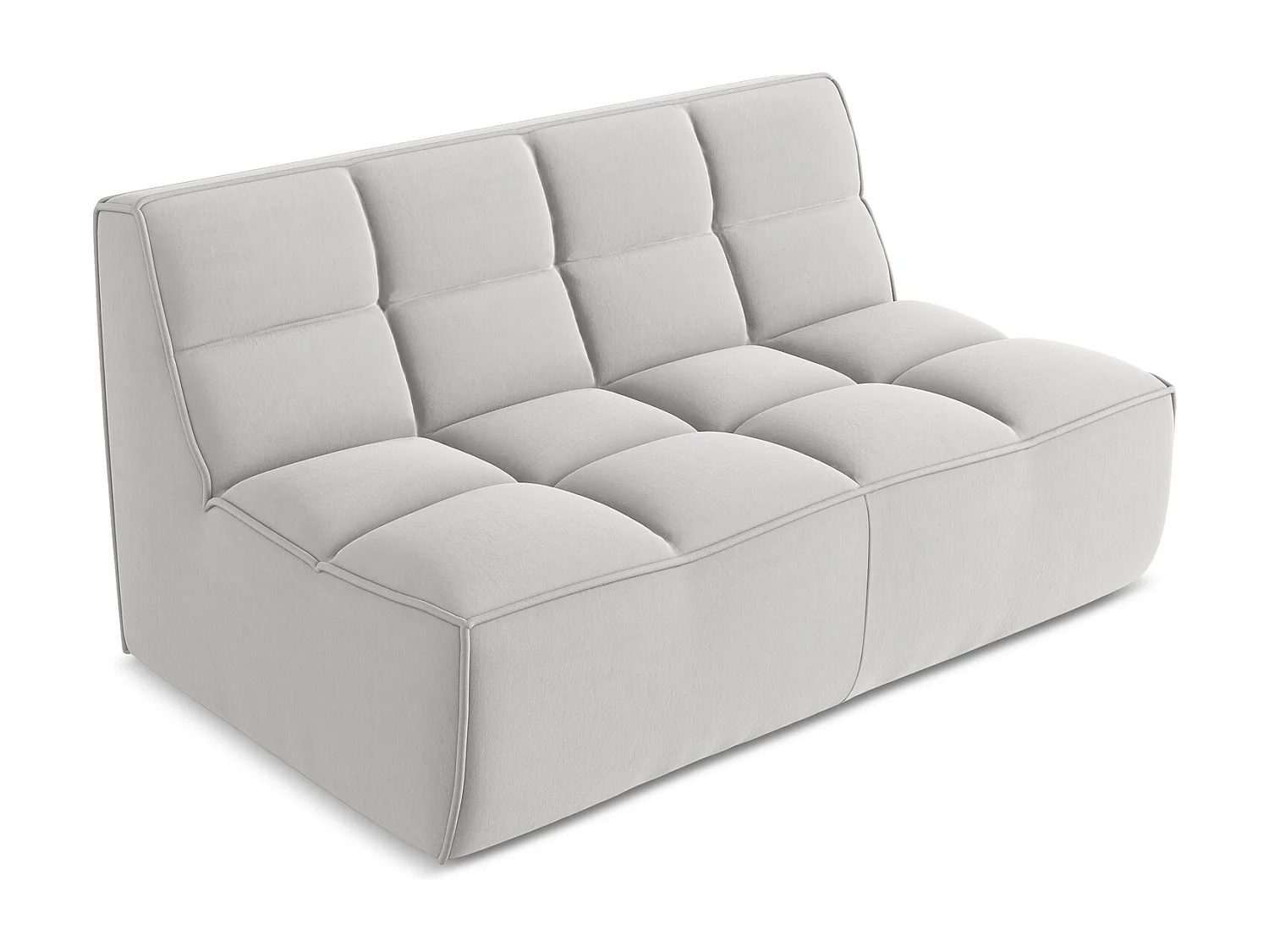 Canapé modulable 2 places en velours - argent - KALAI