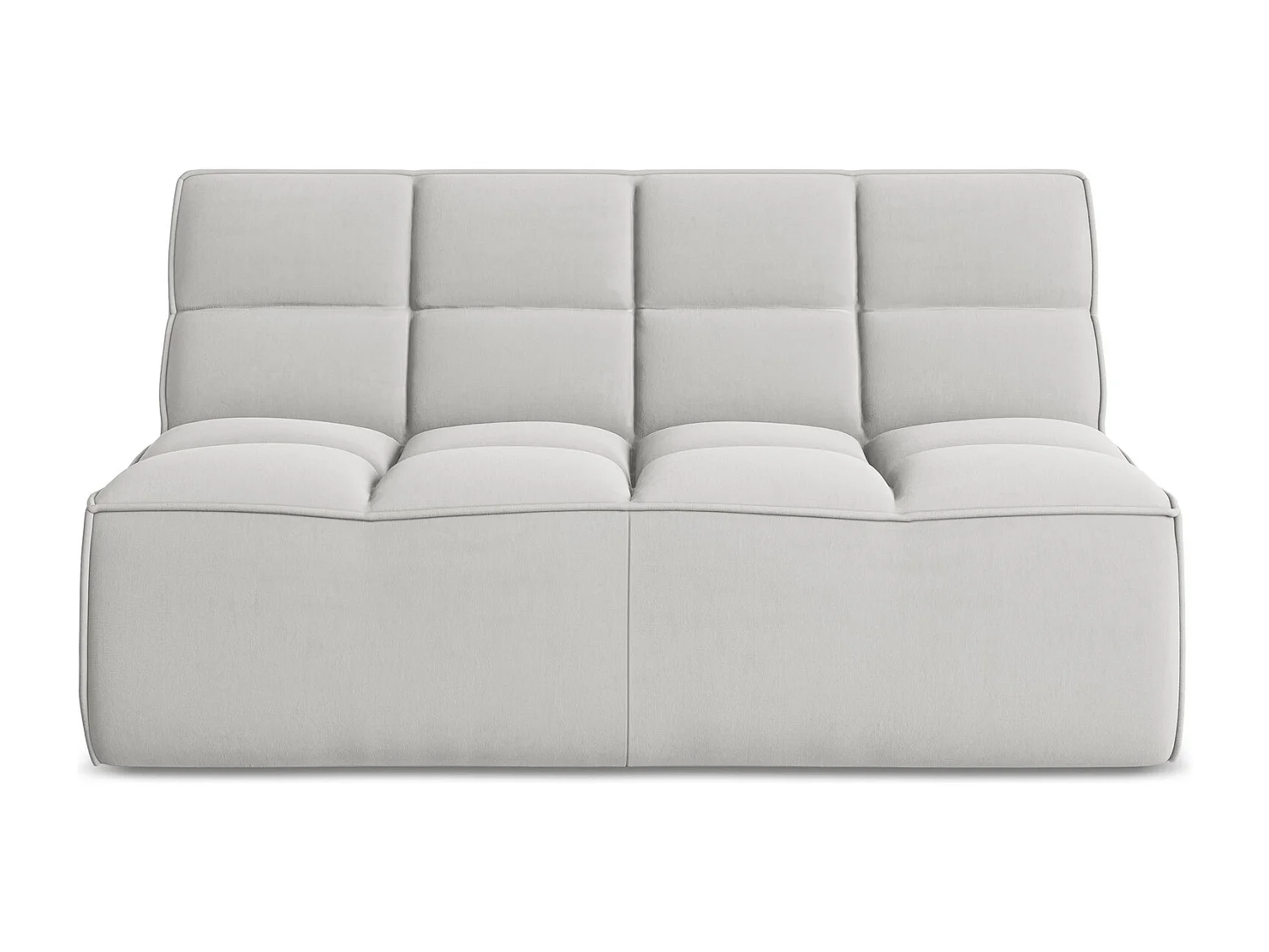 Tweezits modulaire bank van zilver velours - KALAI