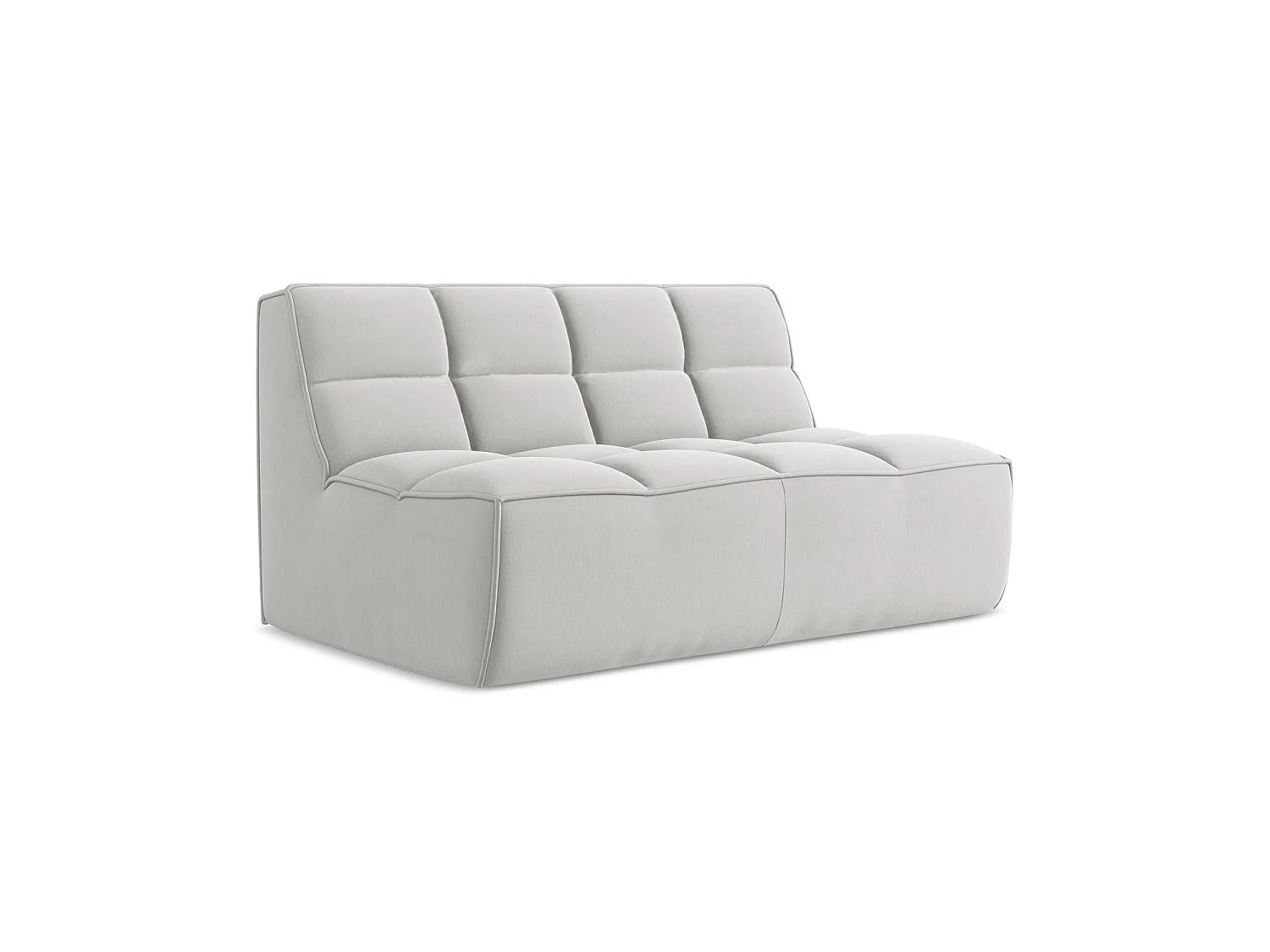 Tweezits modulaire bank van zilver velours - BELLUNO