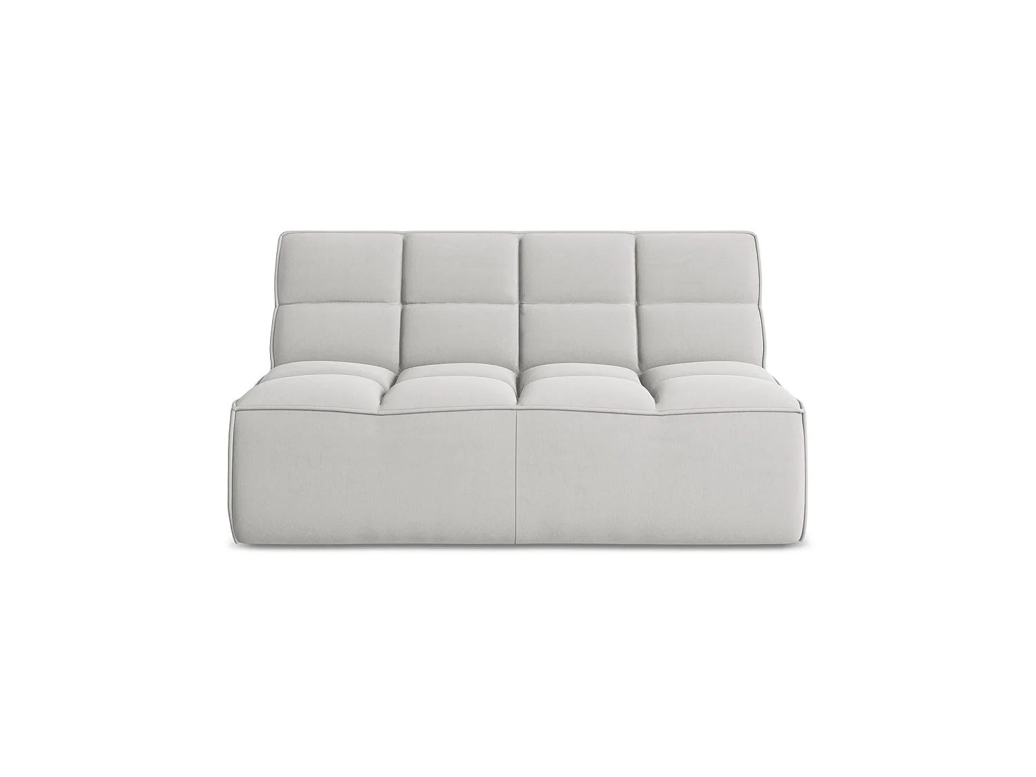 Tweezits modulaire bank van zilver velours - BELLUNO