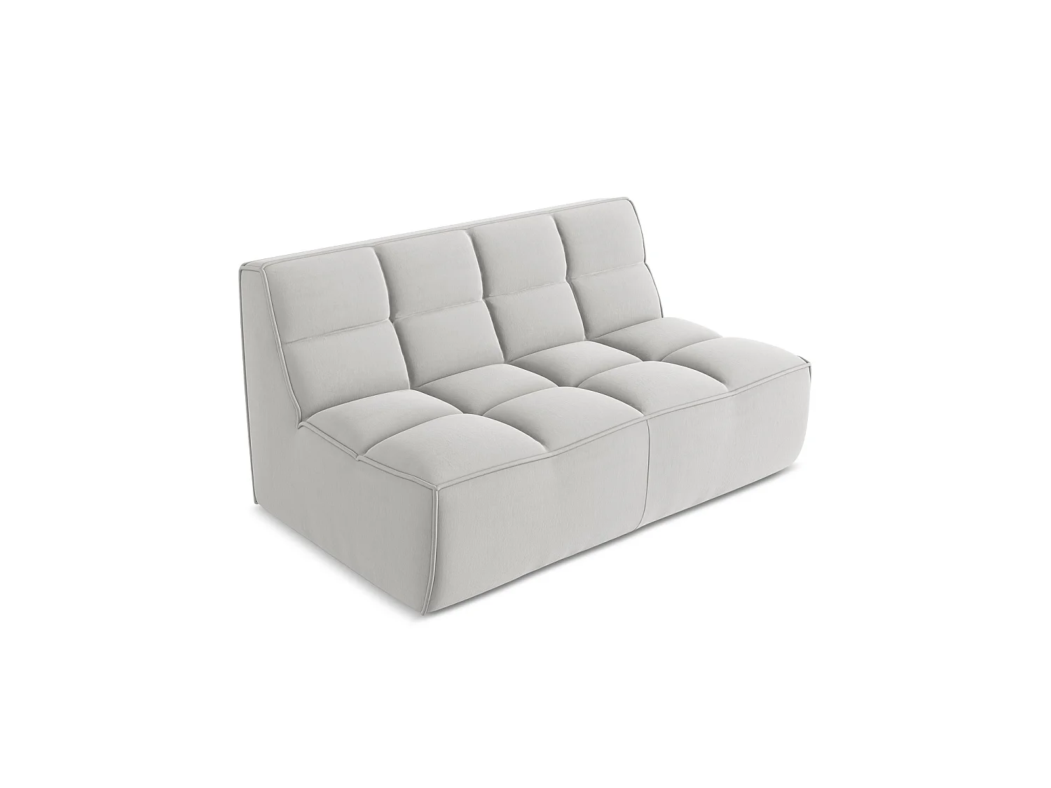 Tweezits modulaire bank van zilver velours - BELLUNO
