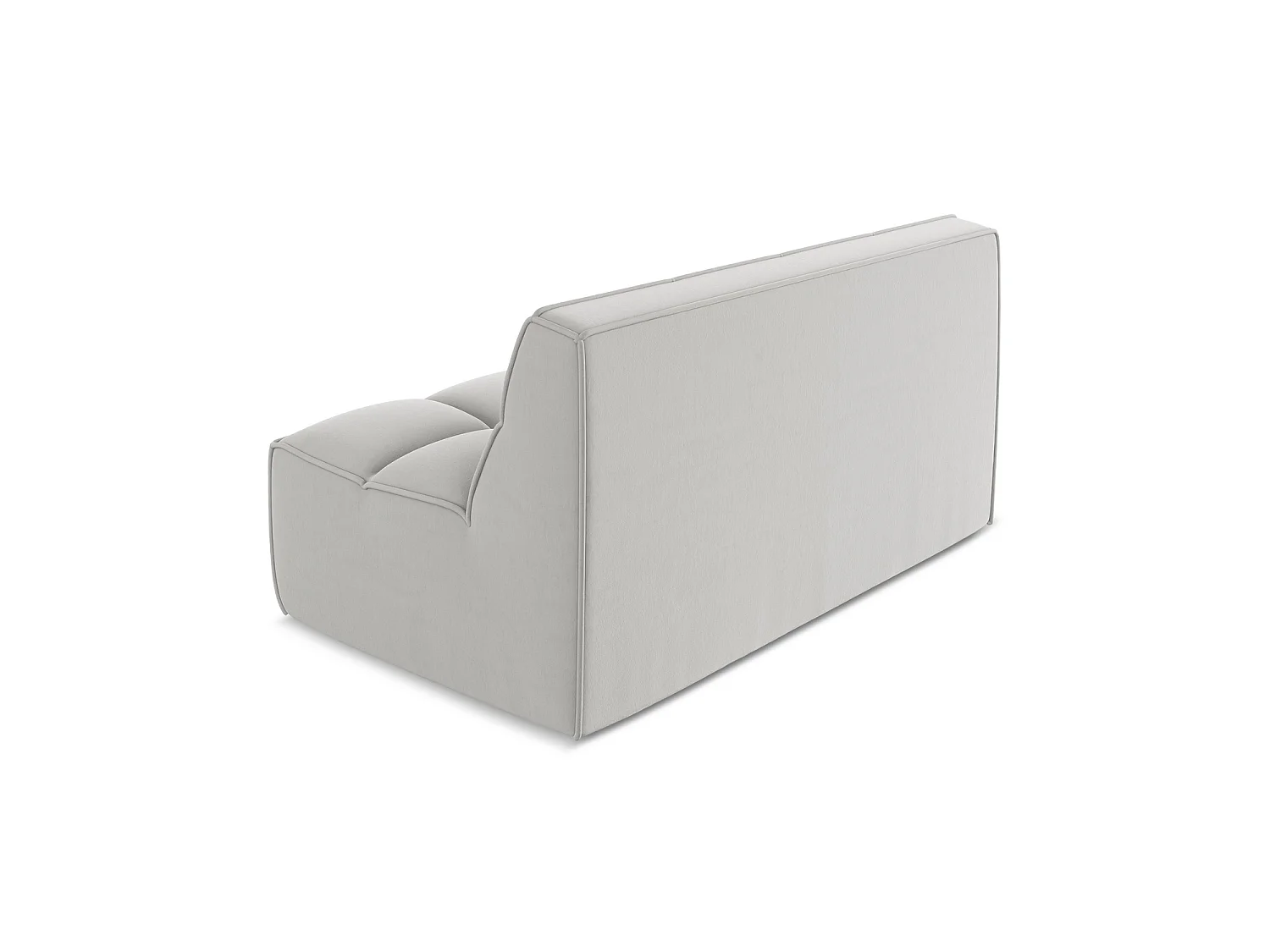 Tweezits modulaire bank van zilver velours - BELLUNO