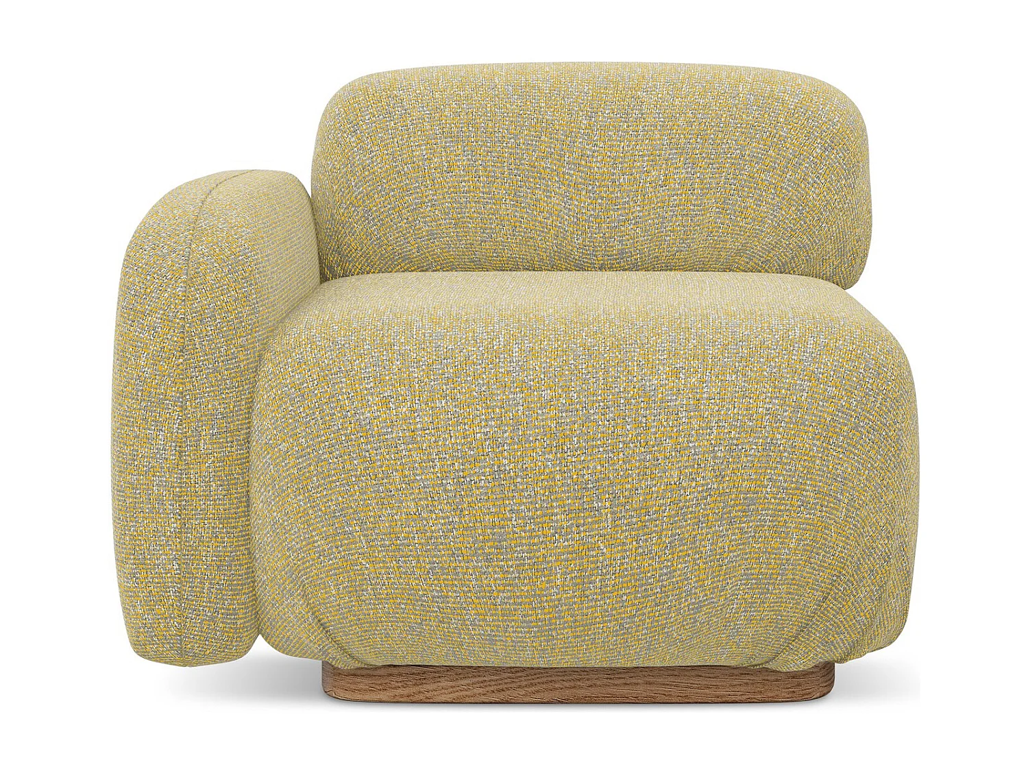 Module avec accoudoirs gauche en tissu texturé - moutarde - AILANI