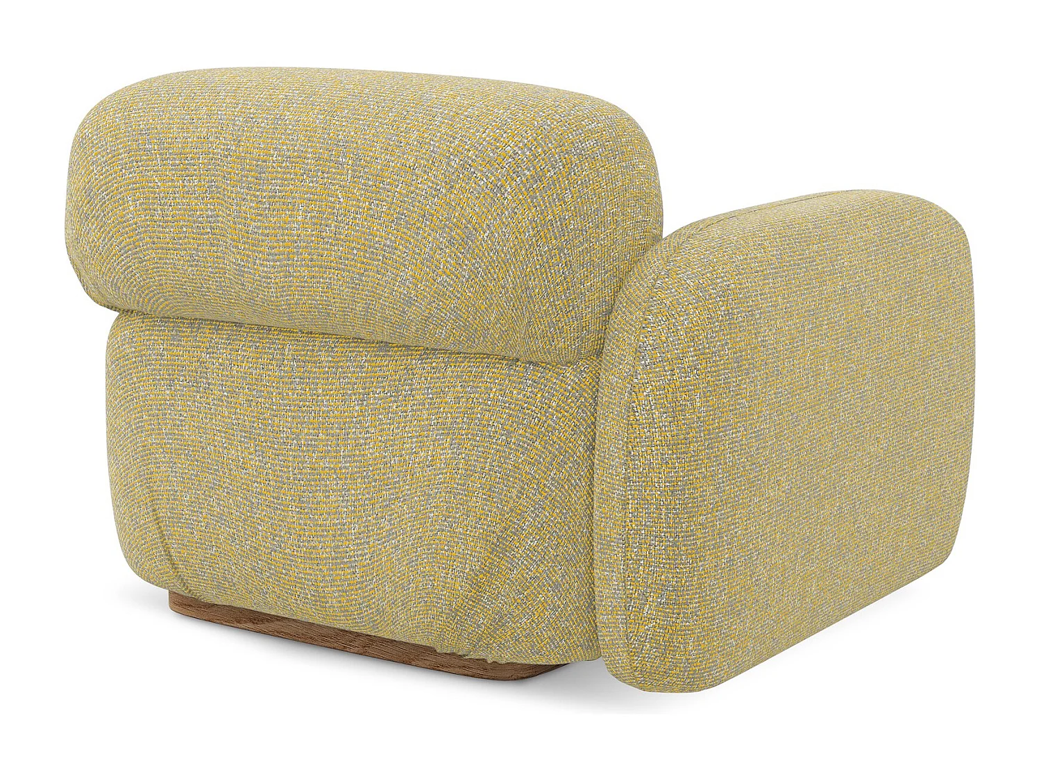 Module avec accoudoirs gauche en tissu texturé - moutarde - AILANI