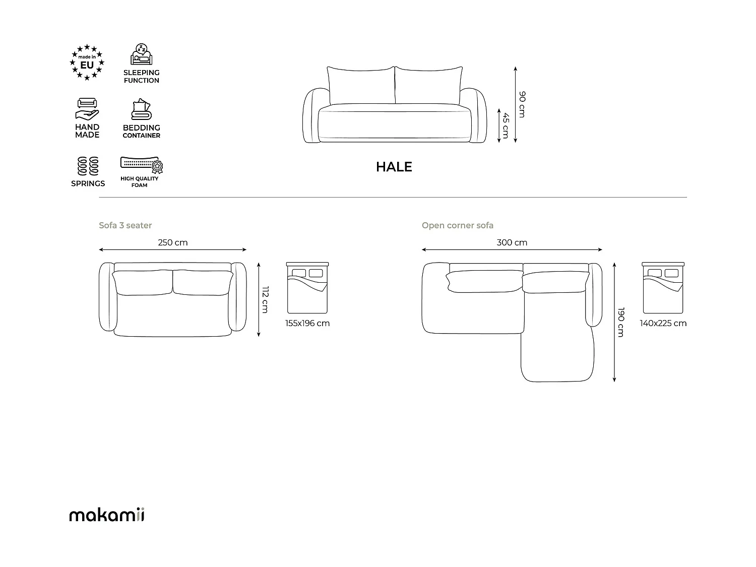 Module avec accoudoirs gauche en tissu texturé - moutarde - AILANI