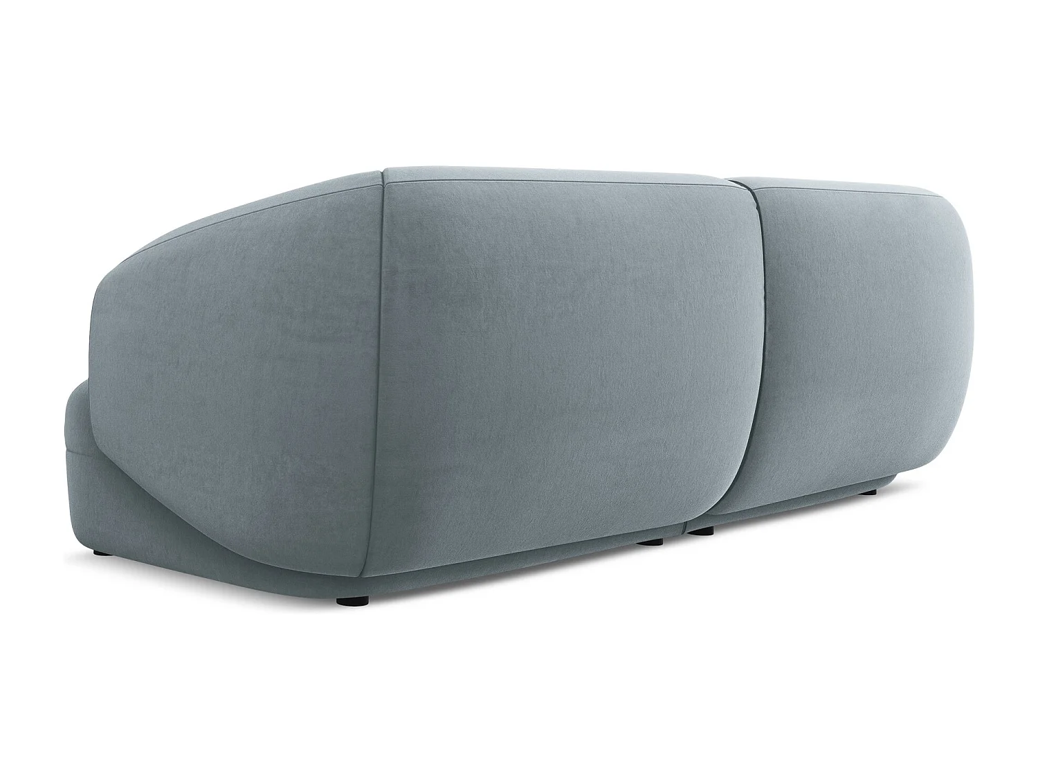 Canapé modulable 4 places en velours - bleu clair - MOANA