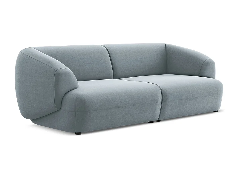 Canapé modulable 4 places en velours - bleu clair - MOANA