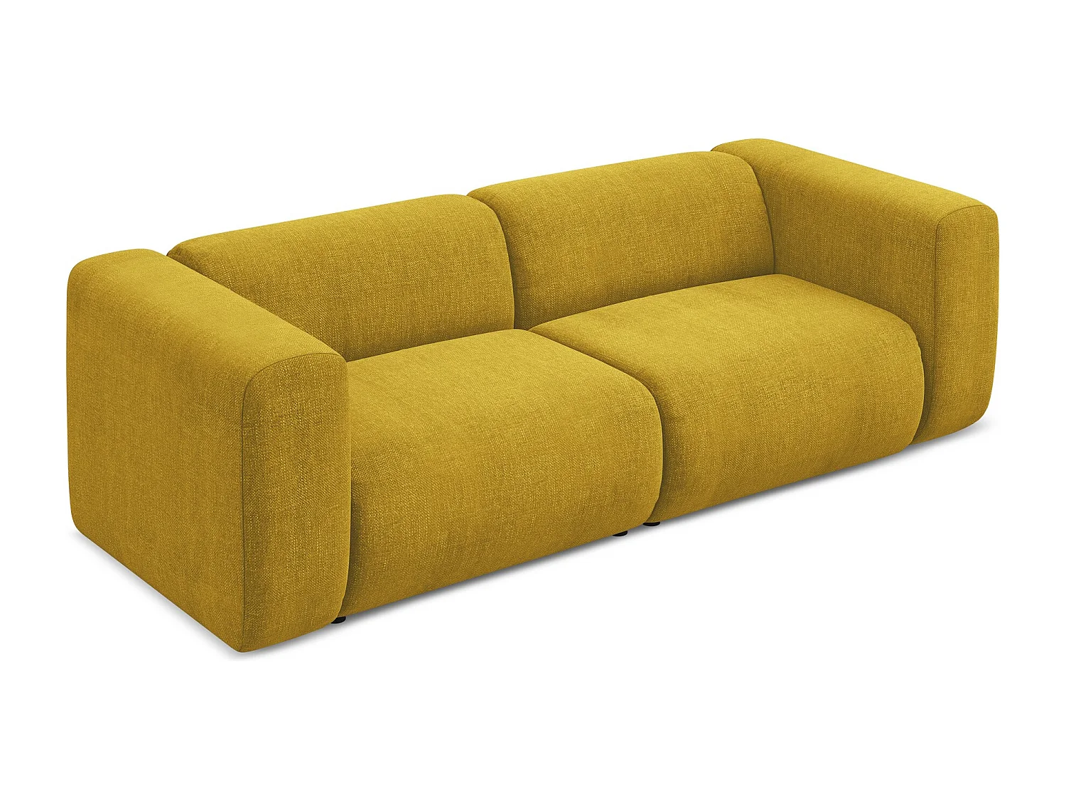 Modulares 3-Sitzer Sofa - - Chenille - Senf - EKAHI
