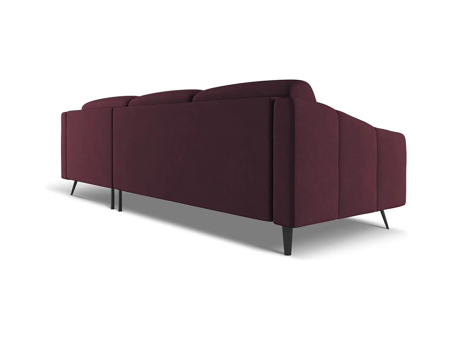 Narożnik prawostronny - z tkaniny szenilowej - bordo - NALU