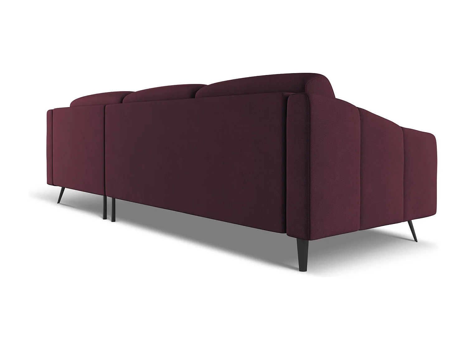 Canapé d'angle droit en tissu chenille - bordeaux - NALU