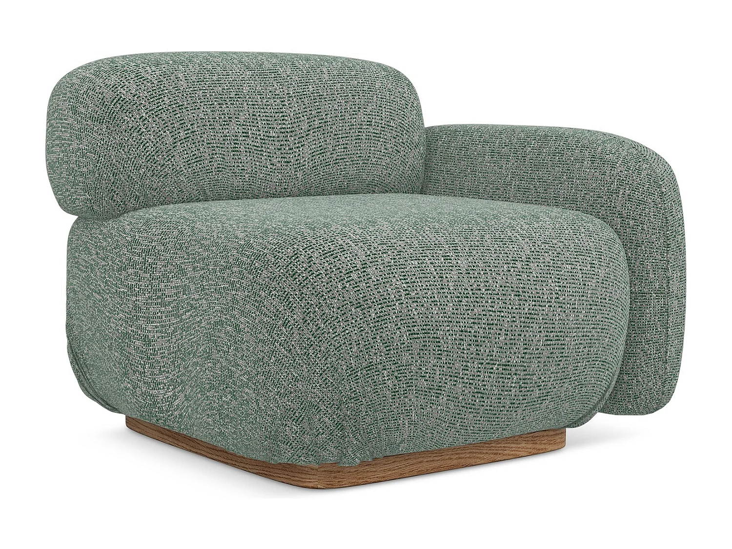 Module avec accoudoirs droit en tissu texturé - vert clair - AILANI