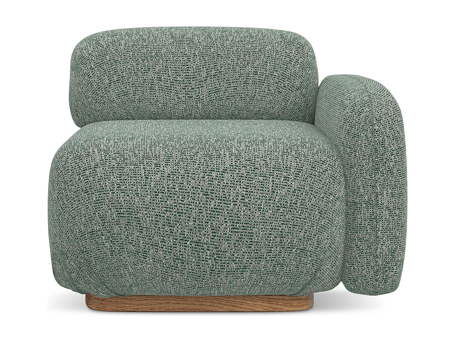 Module avec accoudoirs droit en tissu texturé - vert clair - AILANI