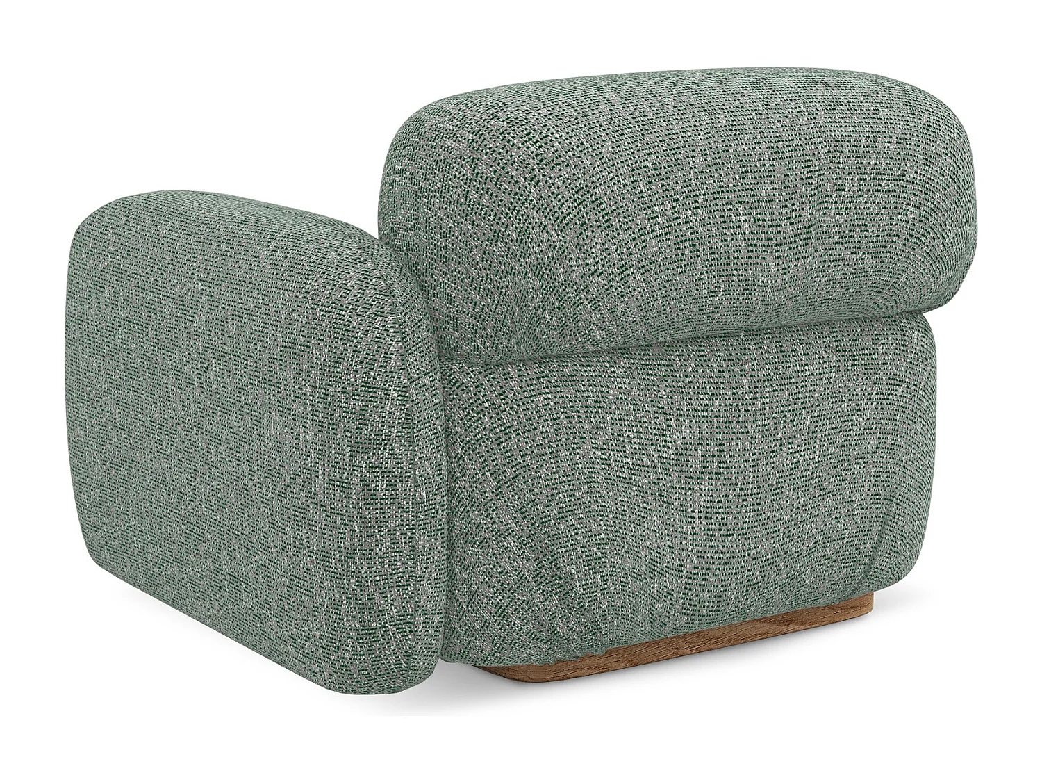 Module avec accoudoirs droit en tissu texturé - vert clair - AILANI