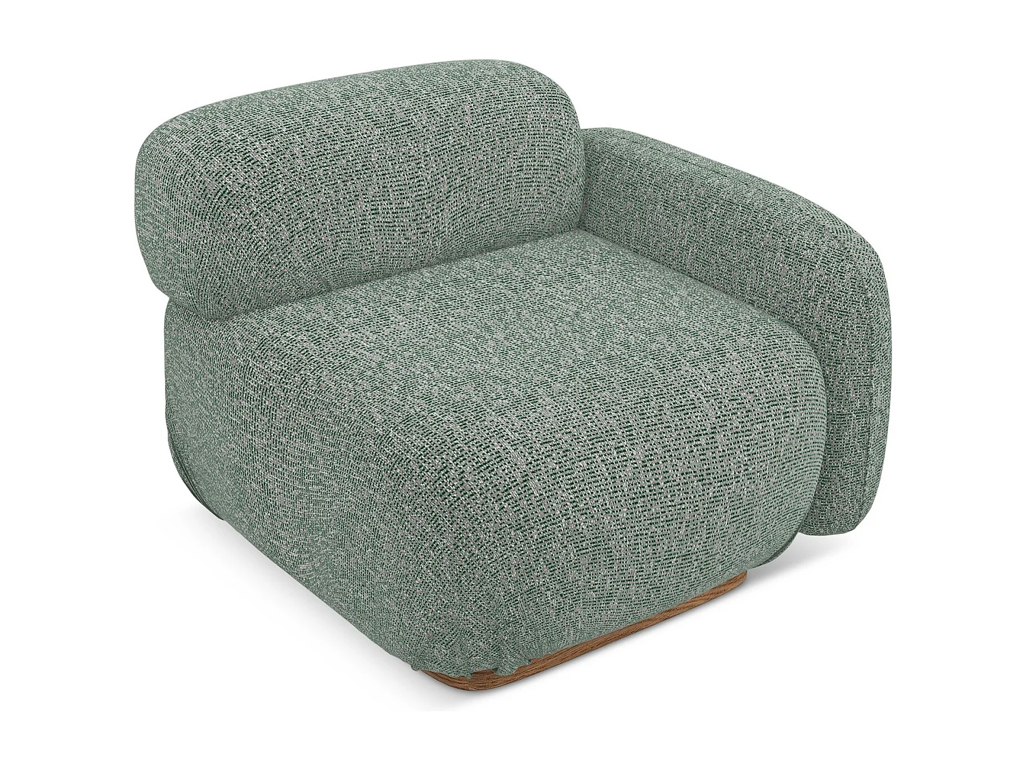 Module avec accoudoirs droit en tissu texturé - vert clair - AILANI