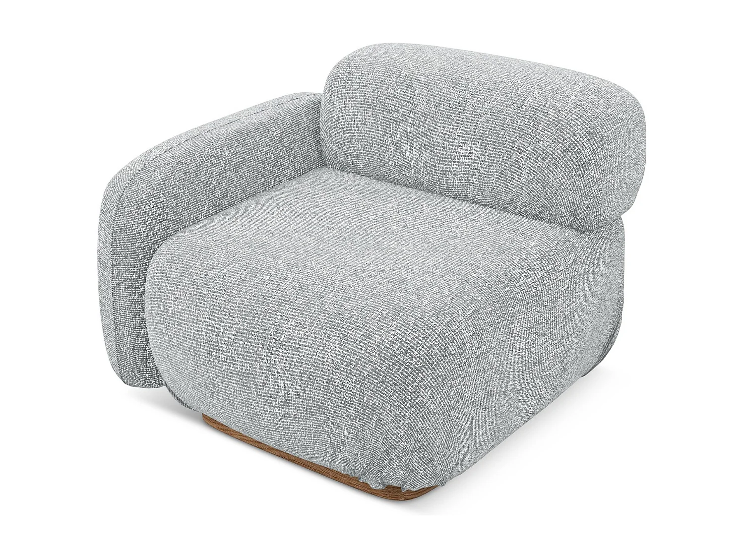 Bankmodule met armleuning links van zilver textuurstof - AILANI