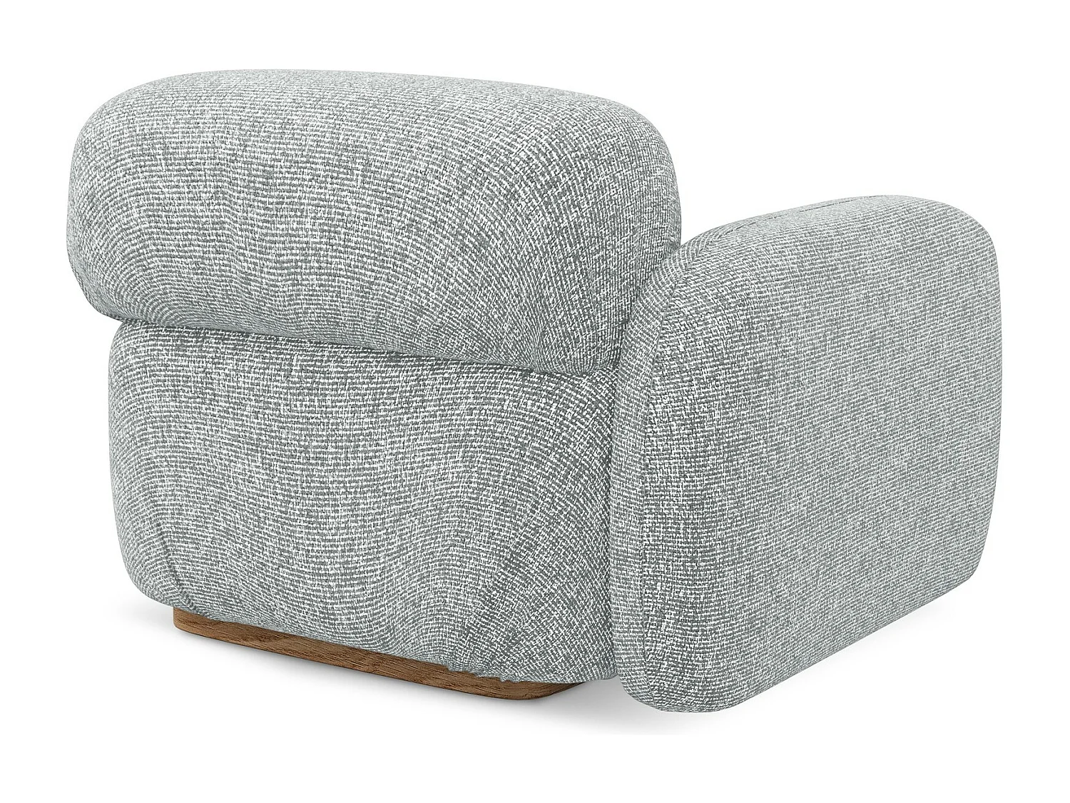 Bankmodule met armleuning links van zilver textuurstof - AILANI