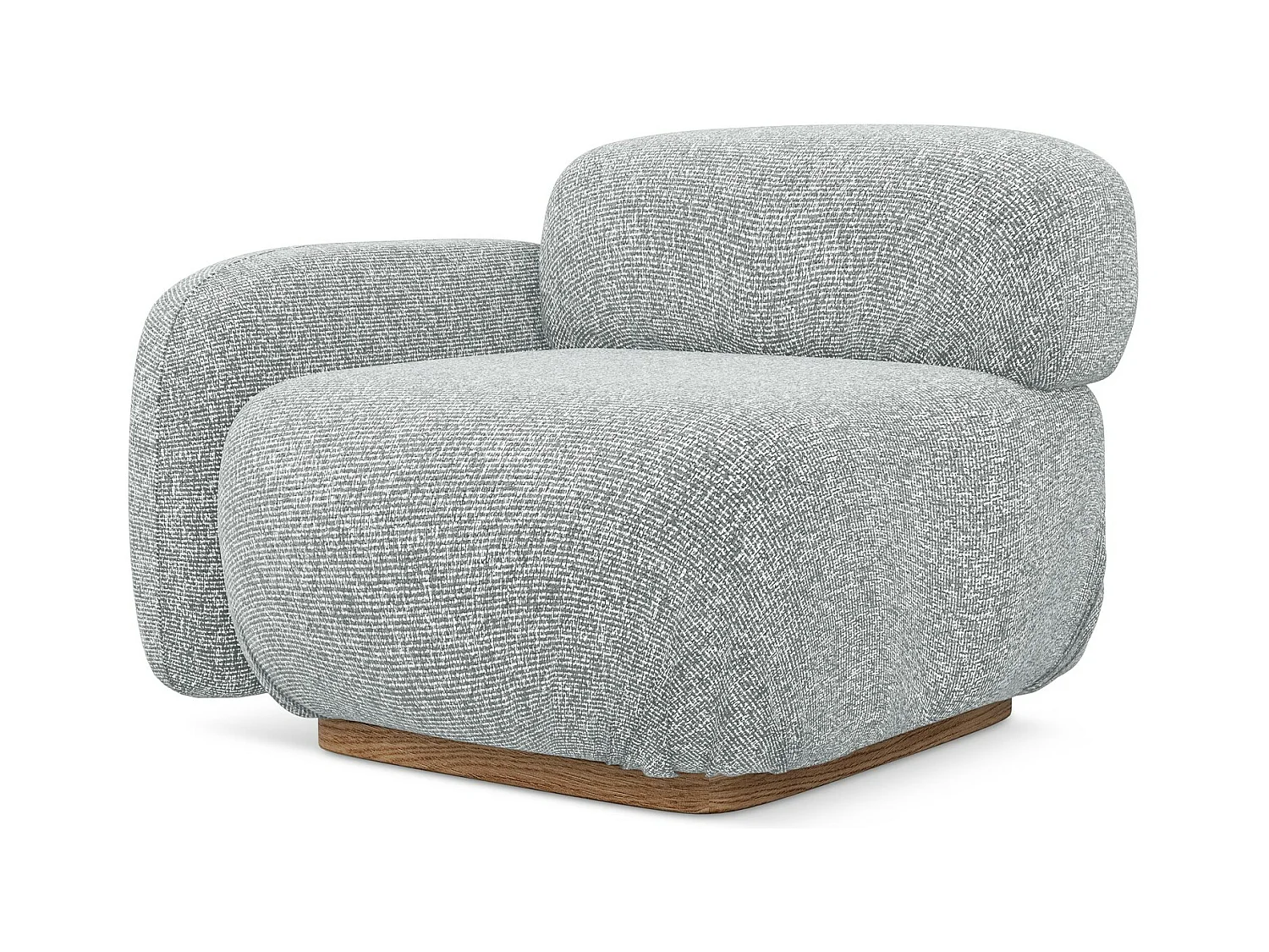 Module avec accoudoirs gauche en tissu texturé - argent - AILANI