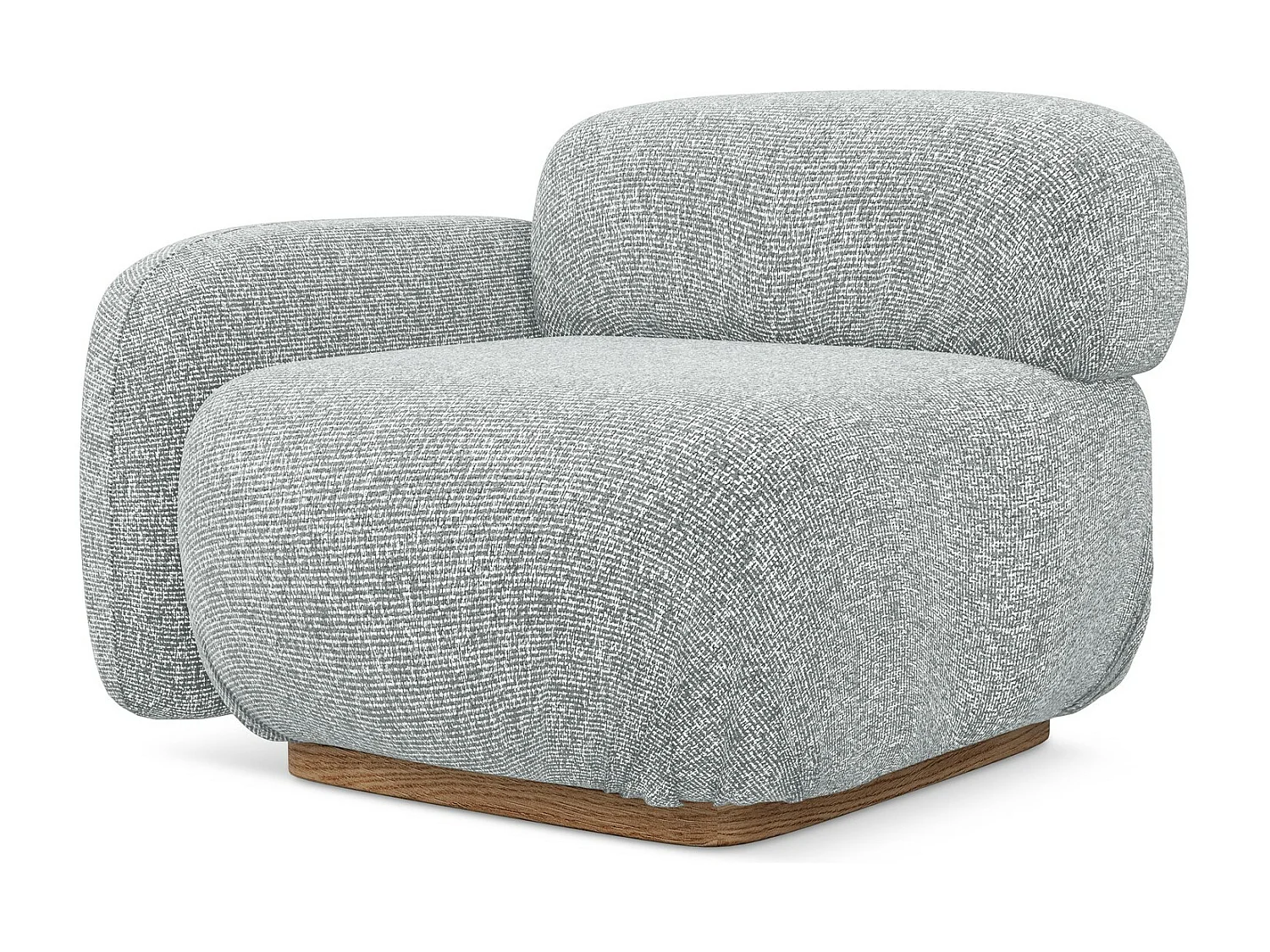 Bankmodule met armleuning links van zilver textuurstof - AILANI