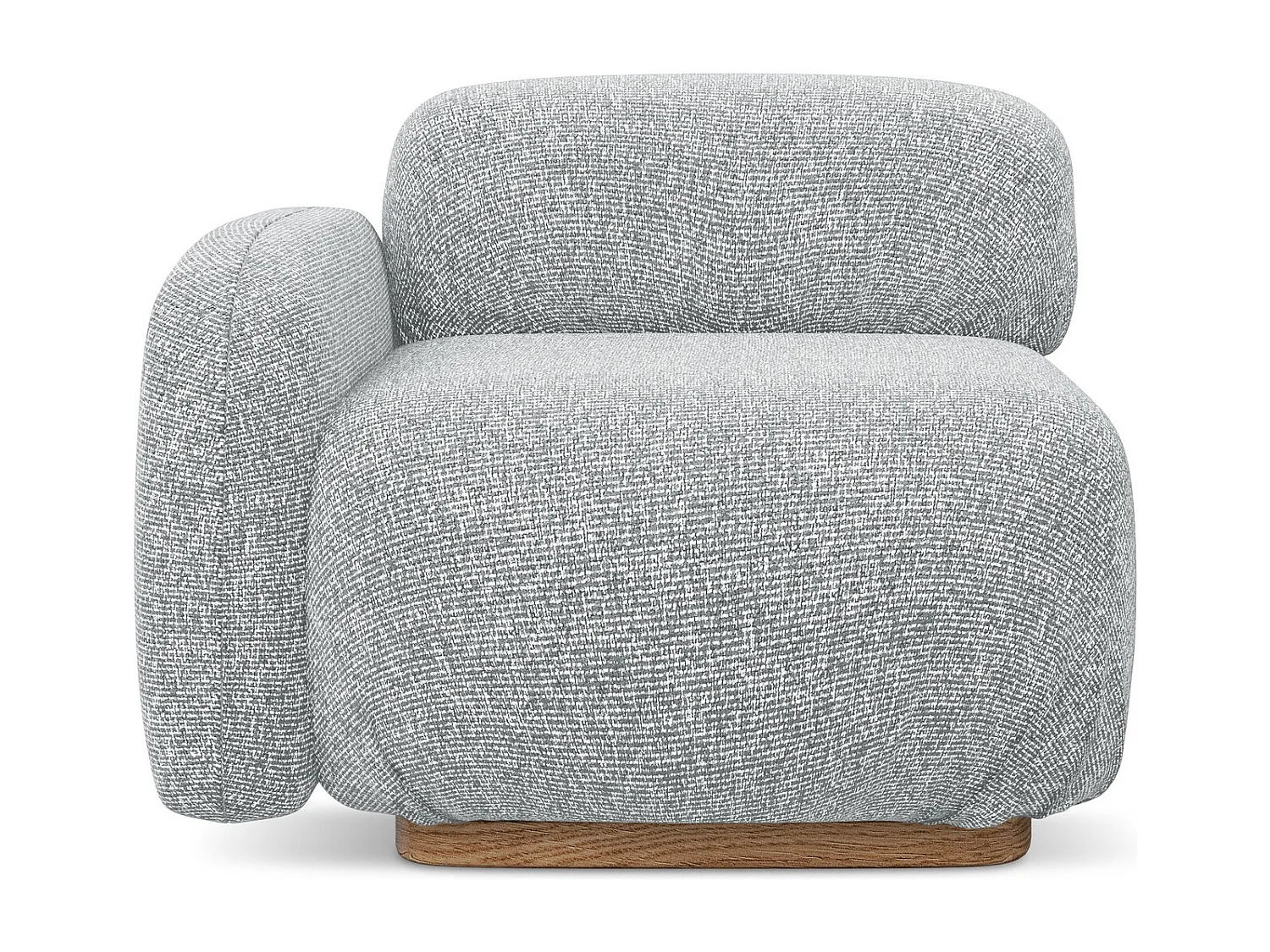 Bankmodule met armleuning links van zilver textuurstof - AILANI