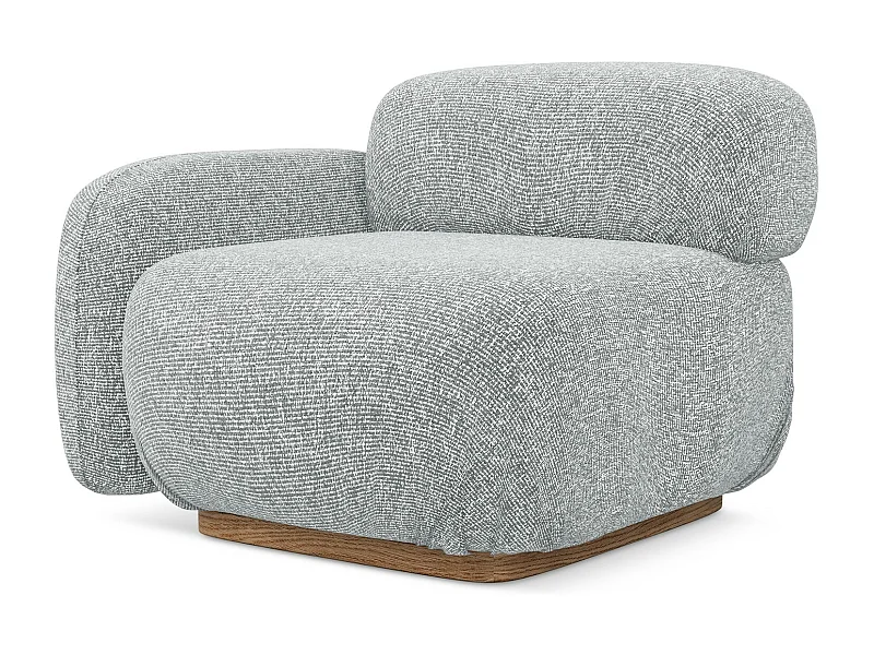 Module avec accoudoirs gauche en tissu texturé - argent - AILANI