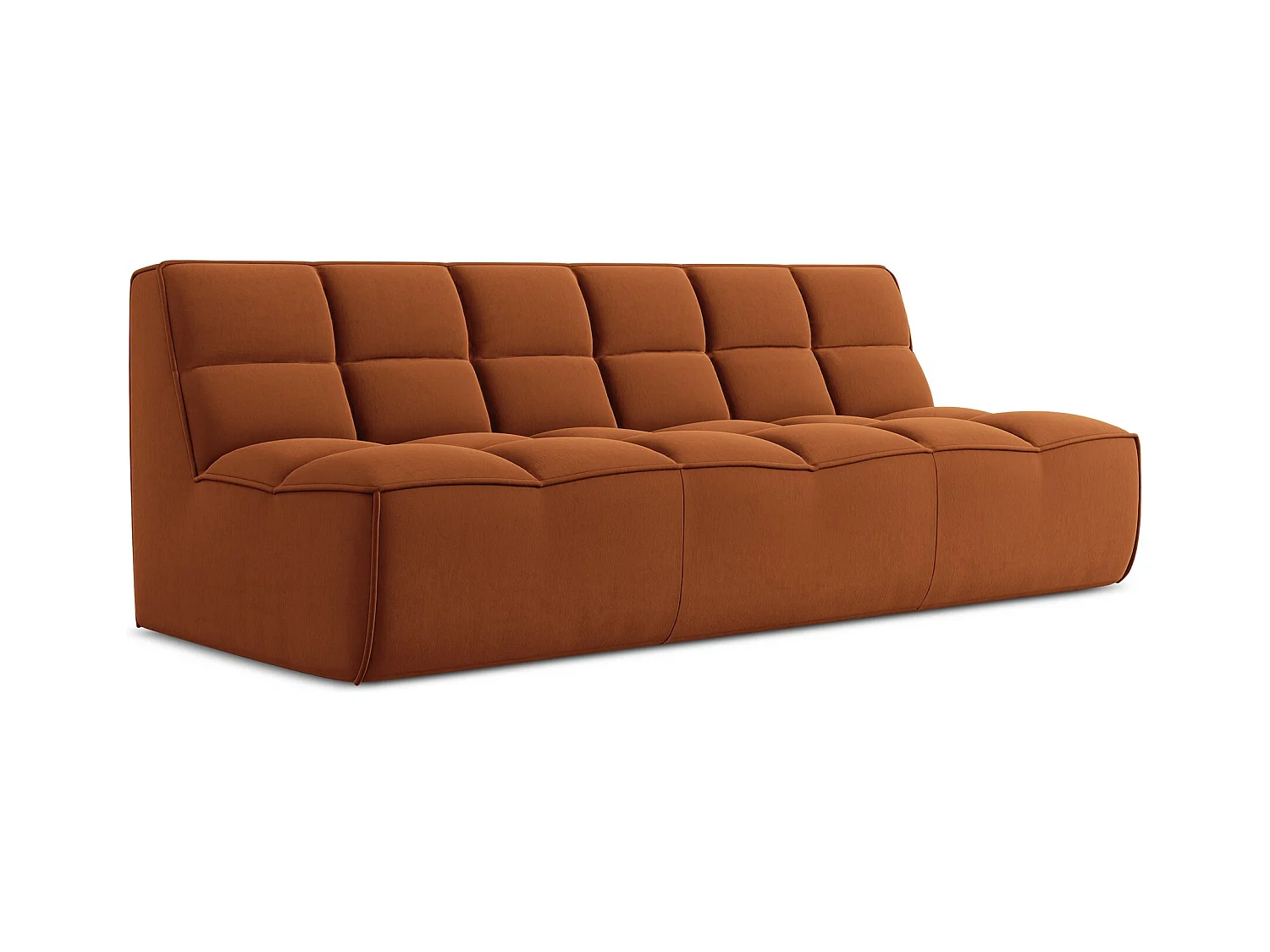 Driezits modulaire bank van terracotta velours - KALAI