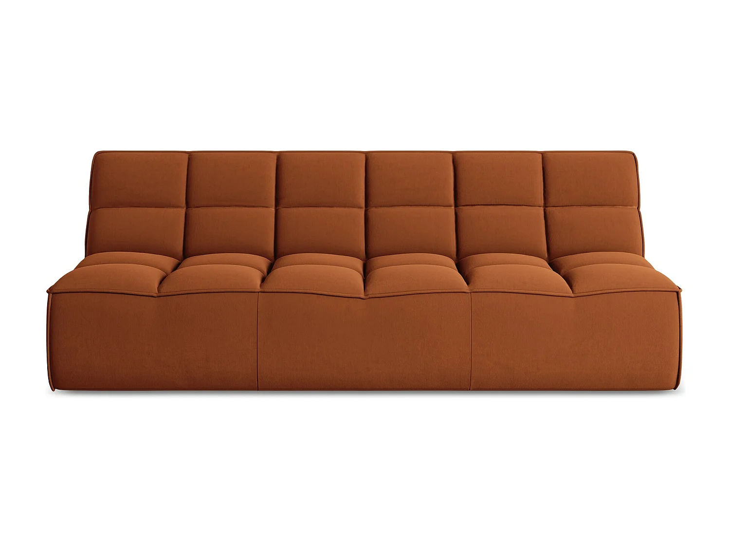 Canapé modulable 3 places en velours - terre cuite - KALAI