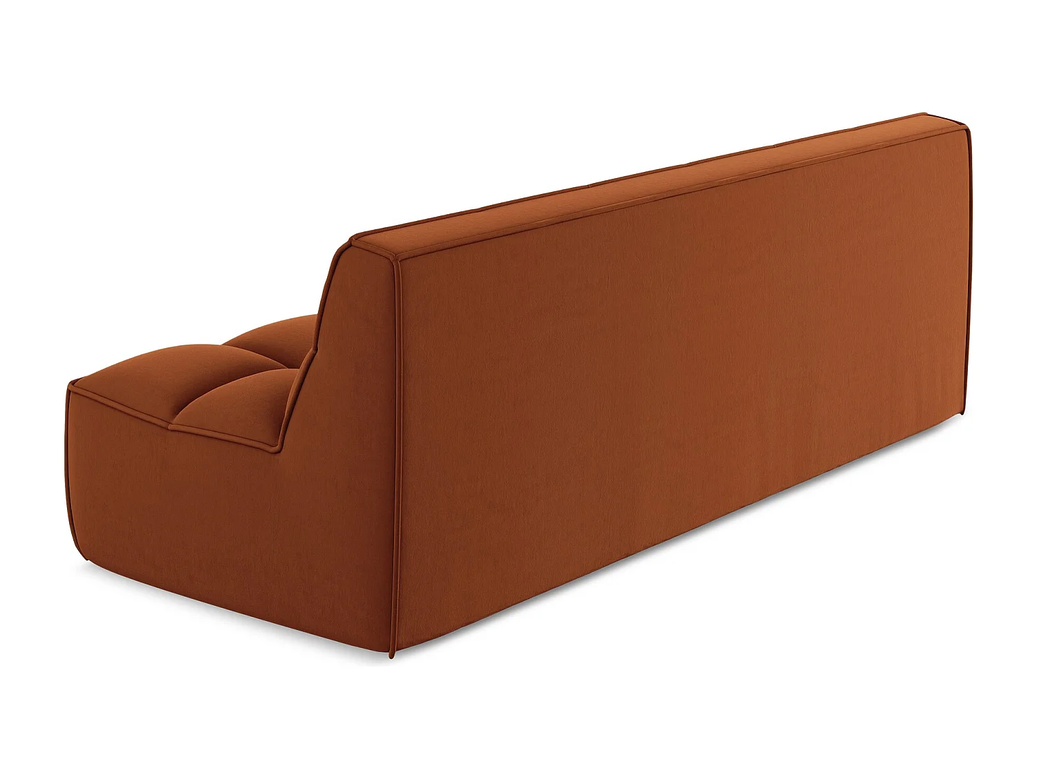 Canapé modulable 3 places en velours - terre cuite - KALAI