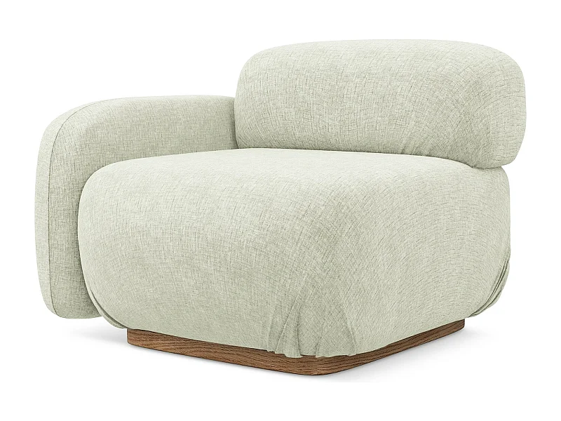 Module avec accoudoirs gauche en tissu chenille - blanc - AILANI