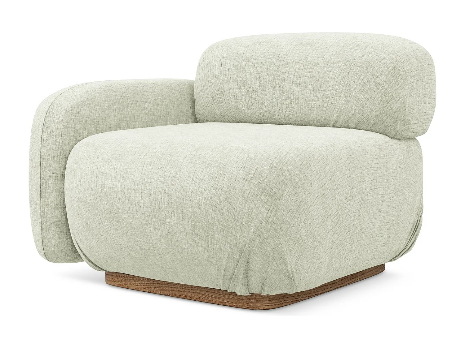 Module avec accoudoirs gauche en tissu chenille - blanc - AILANI