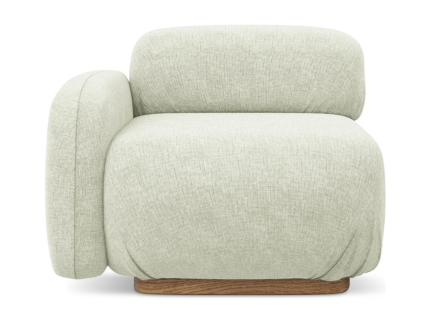 Module avec accoudoirs gauche en tissu chenille - blanc - AILANI