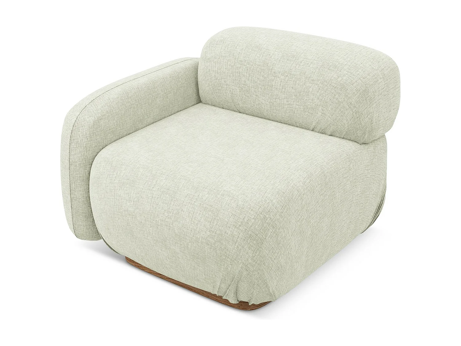 Module avec accoudoirs gauche en tissu chenille - blanc - AILANI