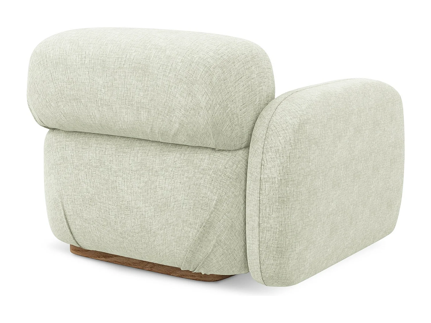 Module avec accoudoirs gauche en tissu chenille - blanc - AILANI