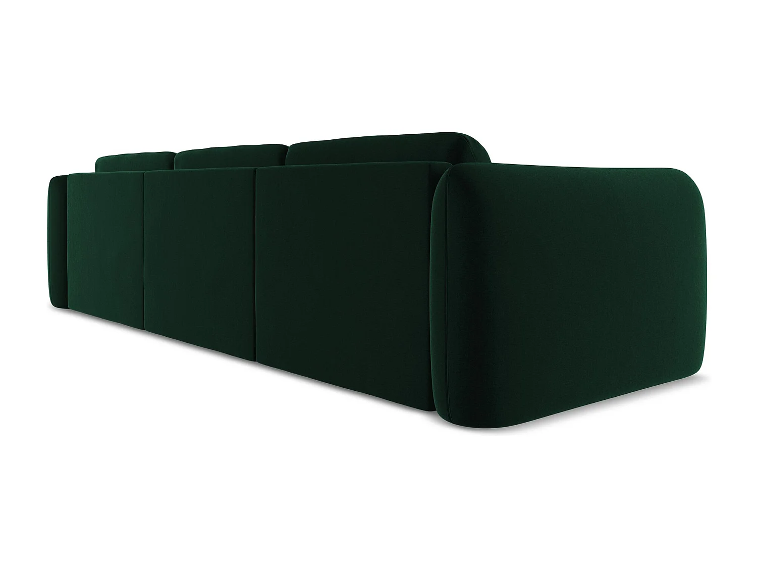 Ecksofa - Ecke Rechts - Samt - Flaschengrün - HOKU