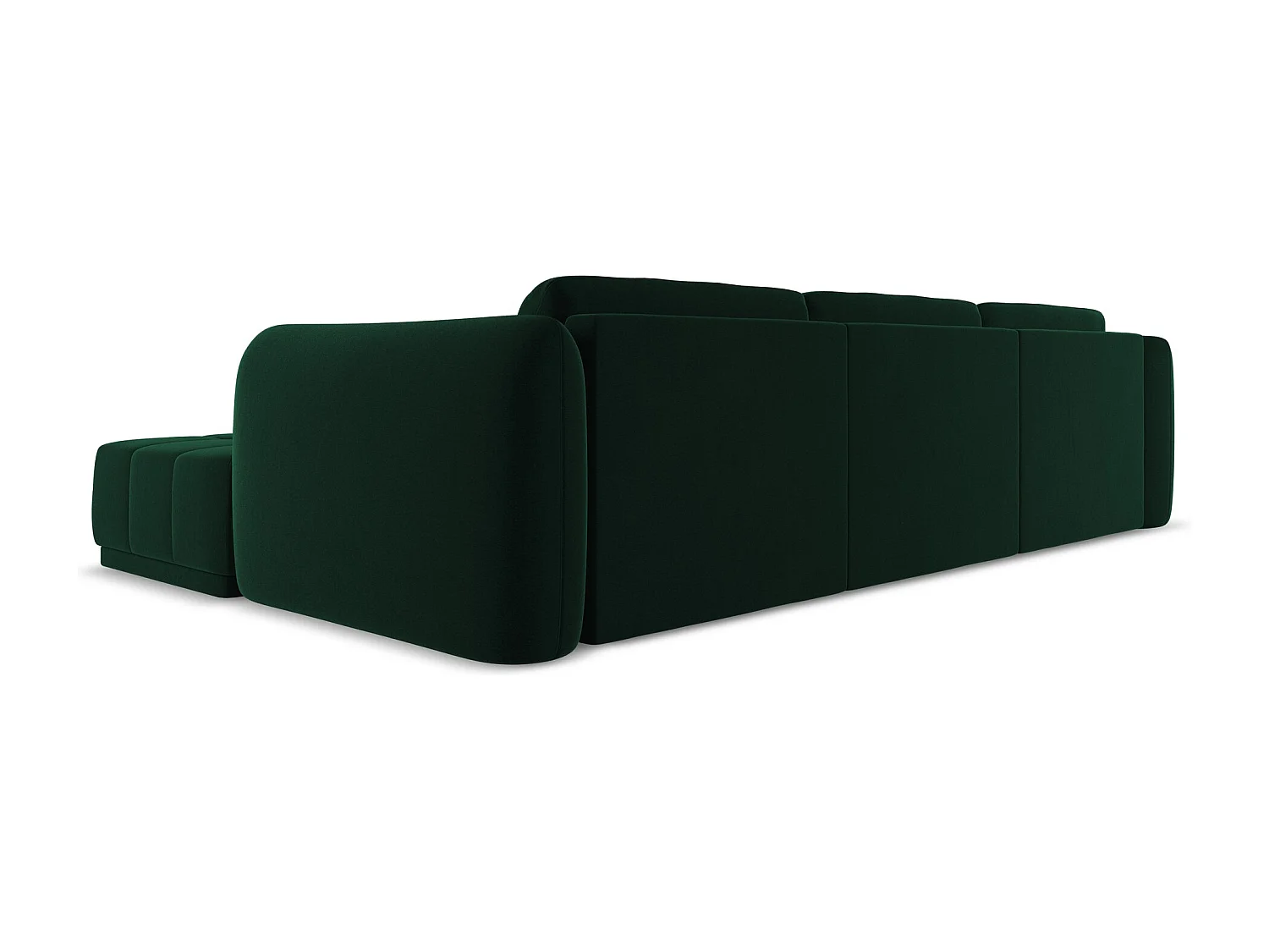 Ecksofa - Ecke Rechts - Samt - Flaschengrün - HOKU