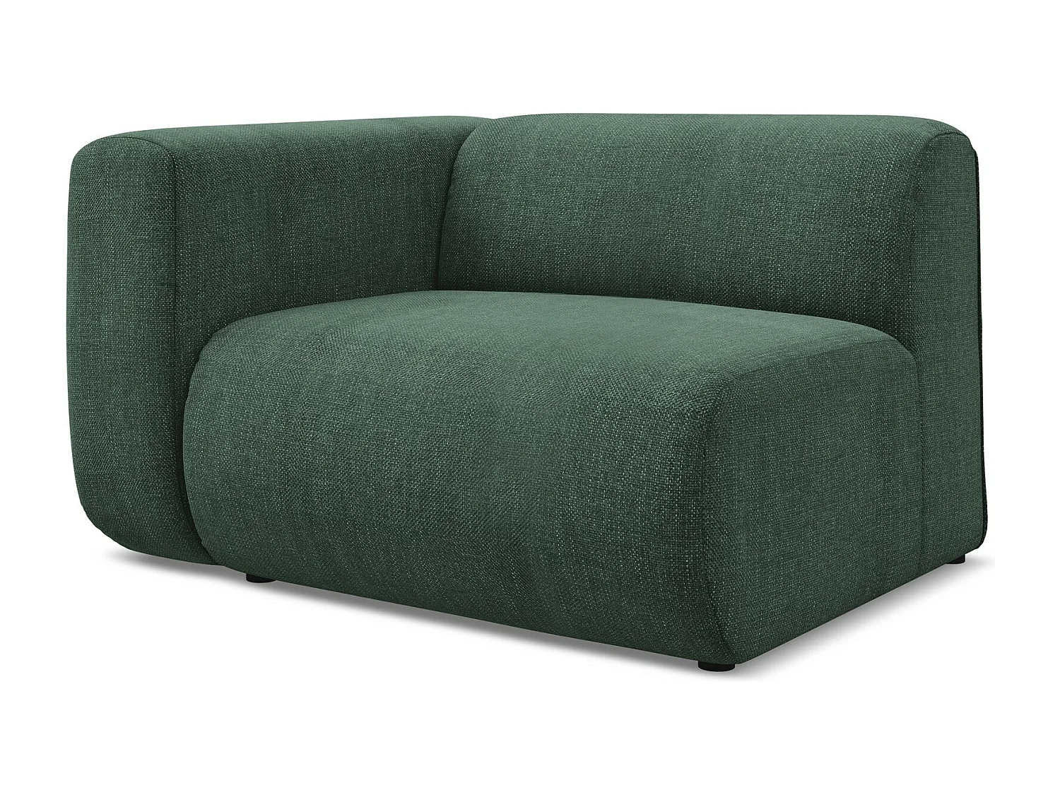 Module avec accoudoirs gauche en tissu chenille - vert - EKAHI