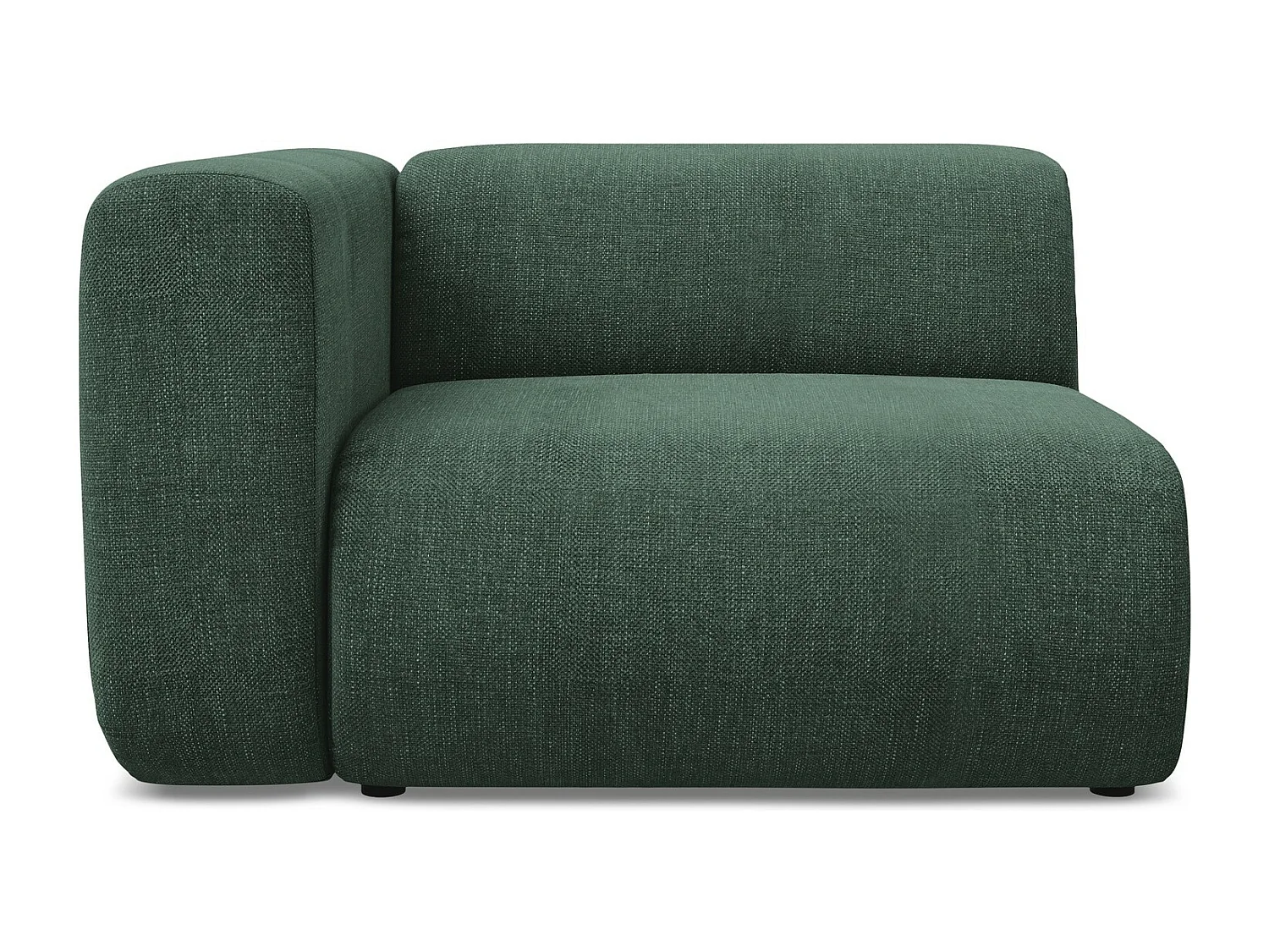 Module avec accoudoirs gauche en tissu chenille - vert - EKAHI