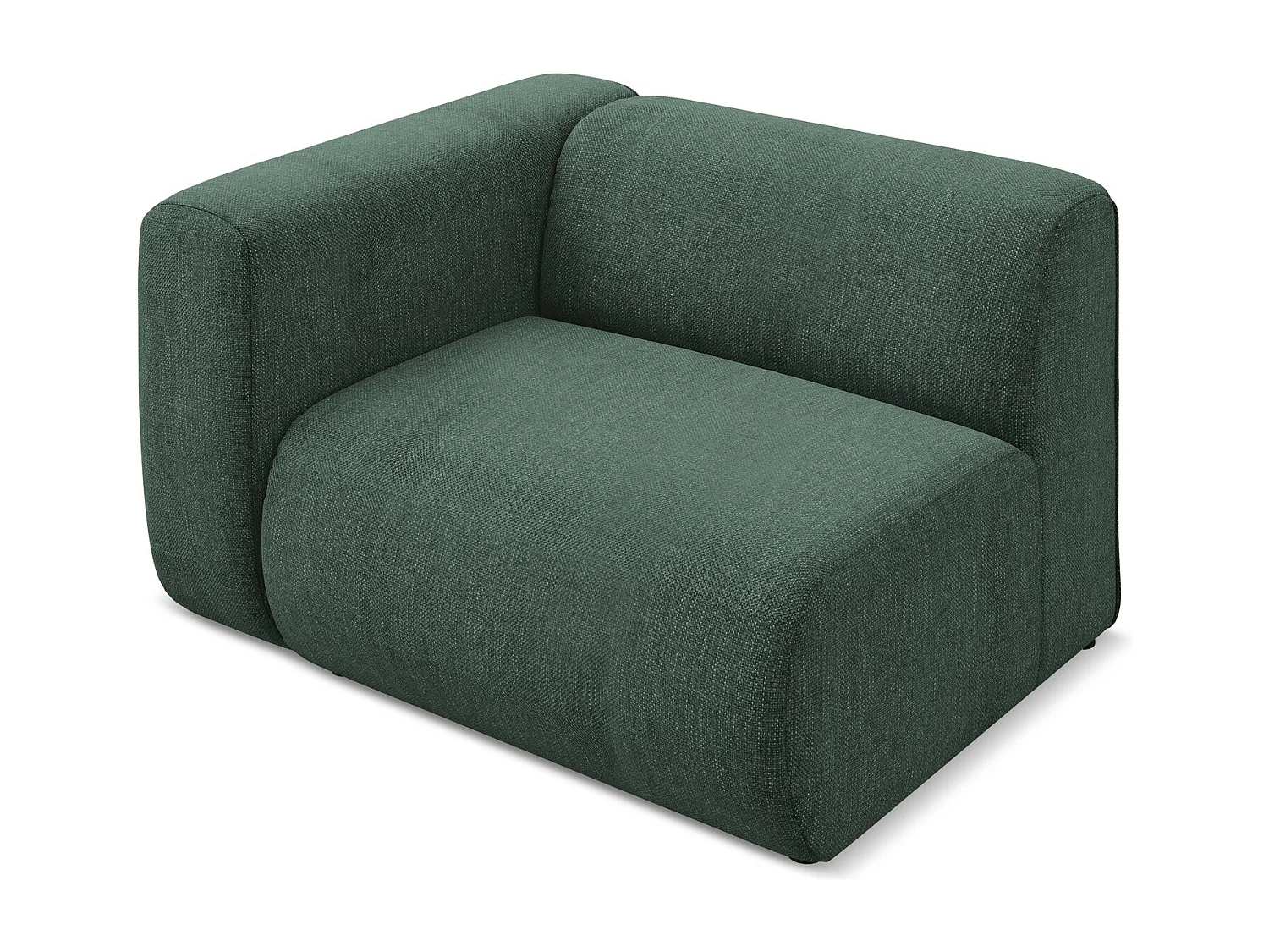 Module avec accoudoirs gauche en tissu chenille - vert - EKAHI