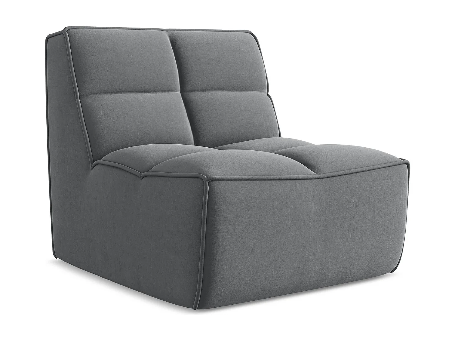 Modular - Mittelsofa - Samt - Stahl - KALAI