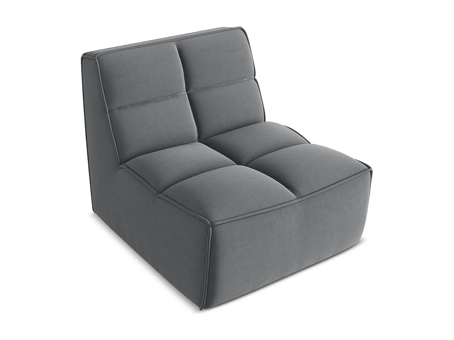 Modular - Mittelsofa - Samt - Stahl - KALAI