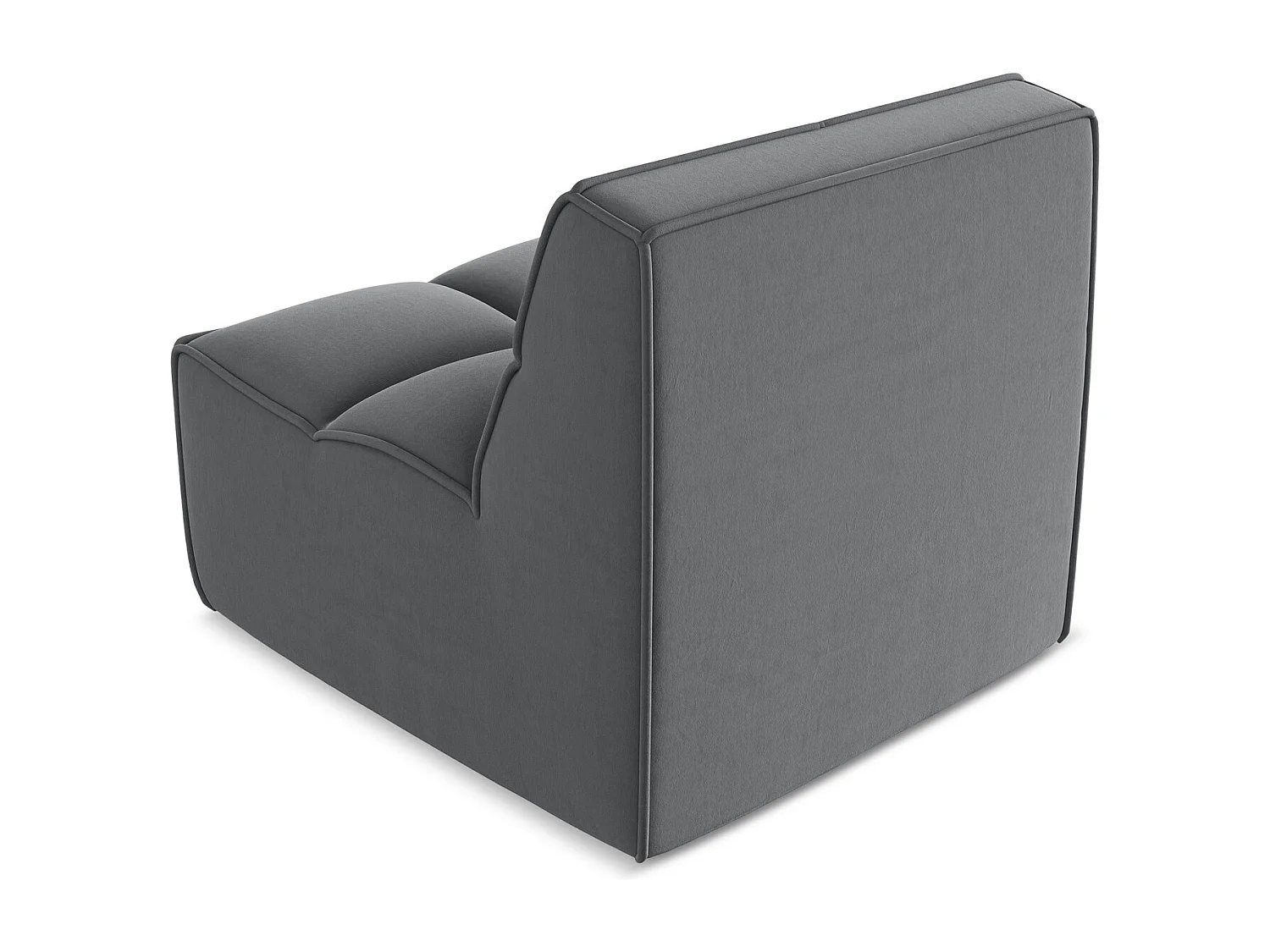 Modular - Mittelsofa - Samt - Stahl - KALAI