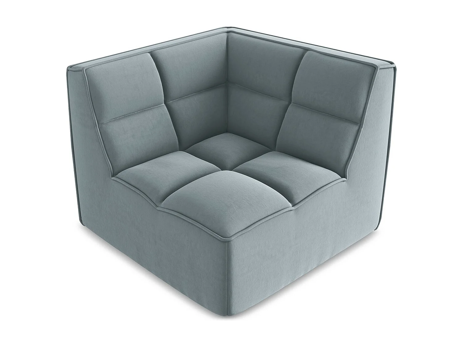 Modular - Ecksofa - Samt - Hellblau - KALAI