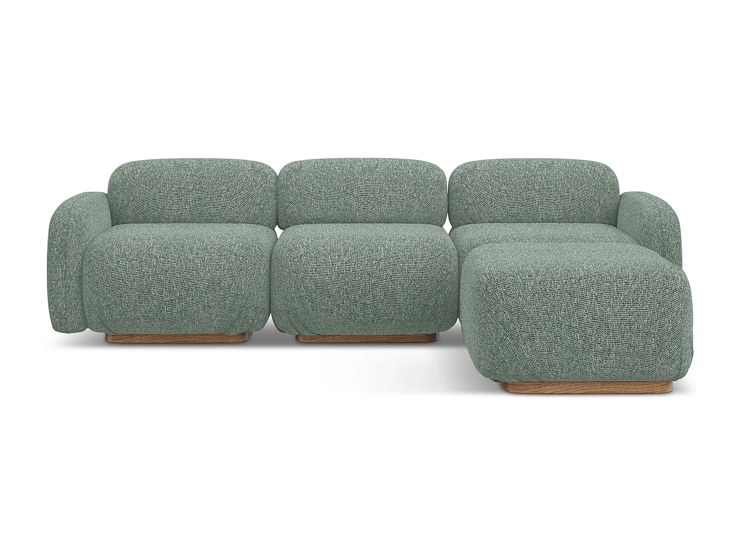 Narożnik uniwersalny - z tkaniny strukturalnej - jasnozielony - AILANI