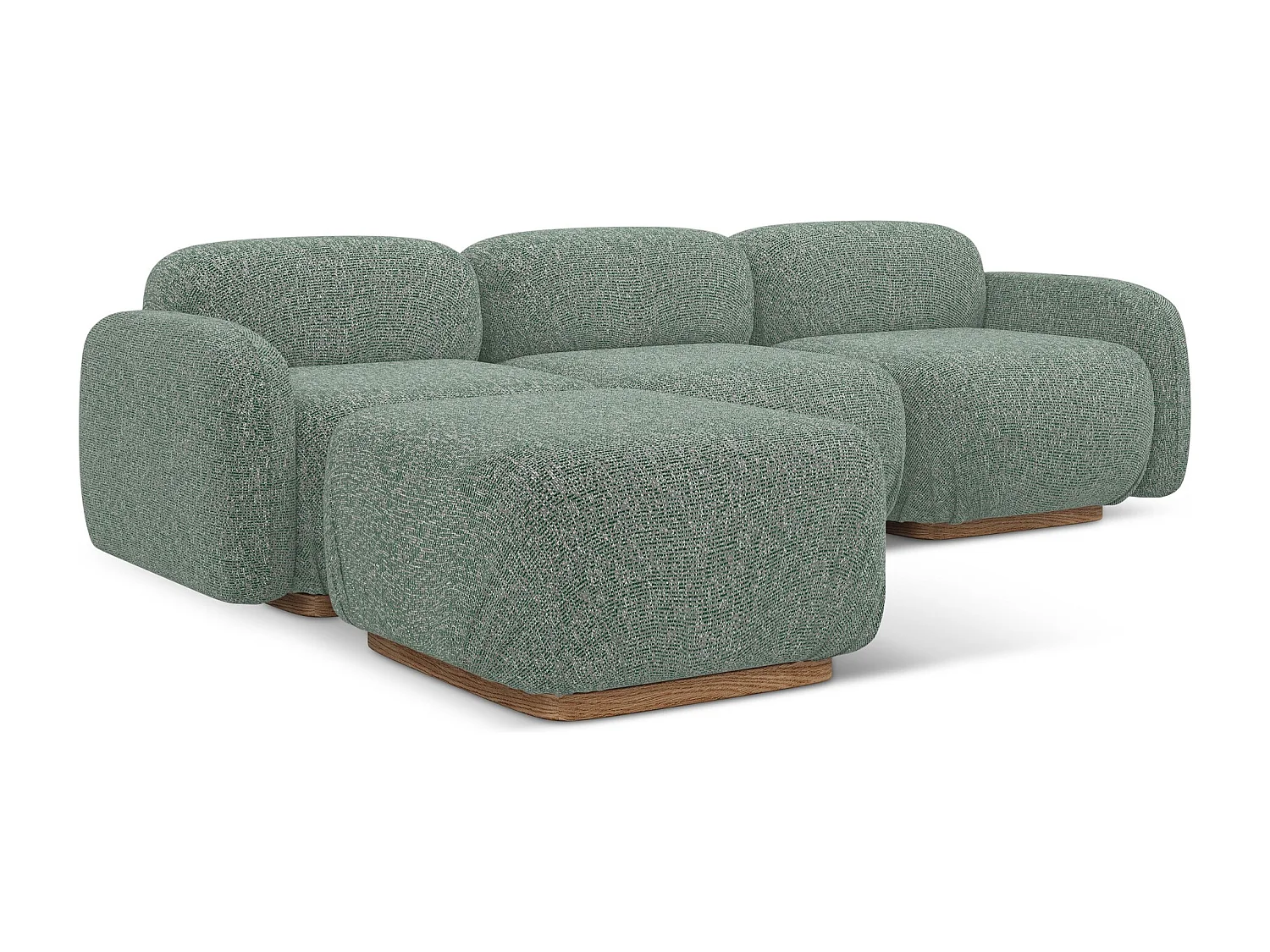 Narożnik uniwersalny - z tkaniny strukturalnej - jasnozielony - AILANI