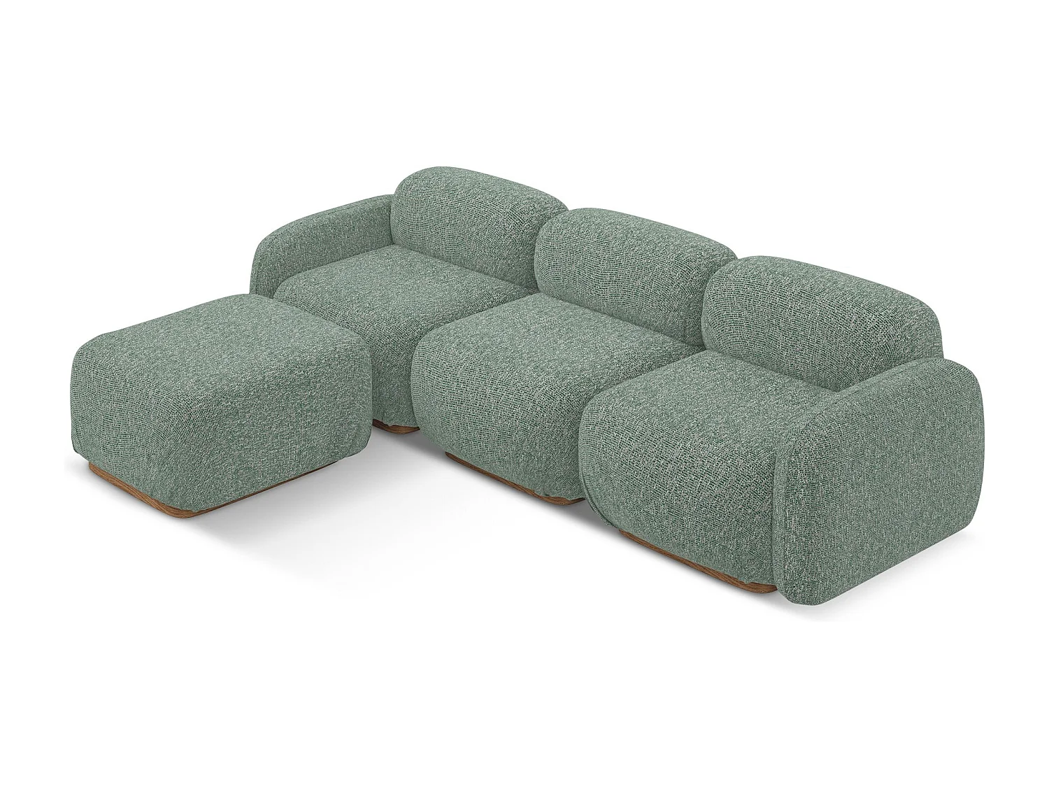 Narożnik uniwersalny - z tkaniny strukturalnej - jasnozielony - AILANI